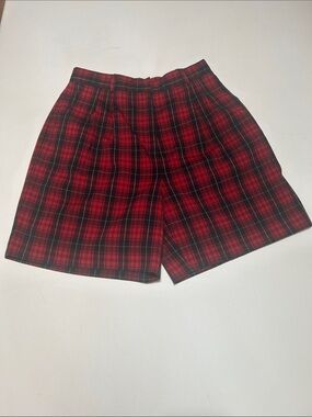 Red Plaid Women’s Pro Golf Shorts Bermuda - Classic Tartan Style Sz 12 Retro